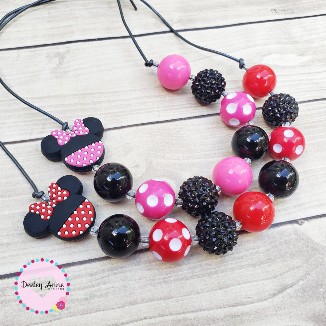 Adjustable Necklace pink mouse only. Red sold out