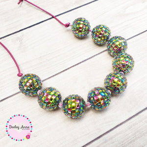 Adjustable Disco Jewel Tones Necklace